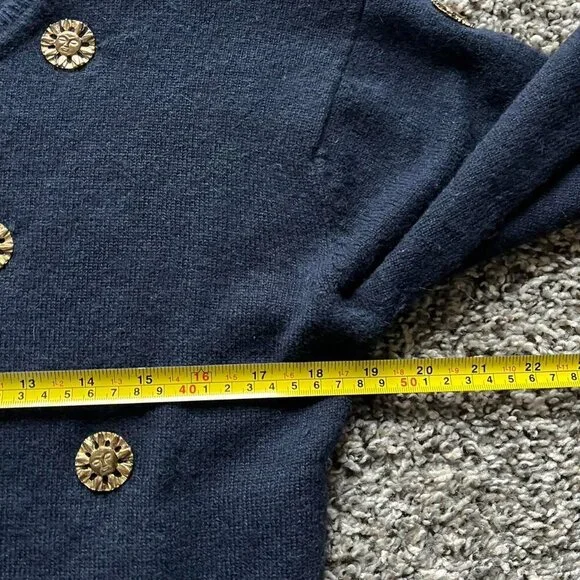 Adrienne Vittadini Angora Wool Sweater Womens Large Black w/Glitter Sun Pendant - Picture 6 of 7